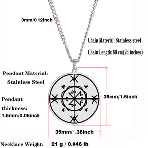 Veve Voodoo Kalfou Kafou Kalfu Magic Vodou Symbol Art Cute Gift Cosplay Stainless Steel Laser Marking Pendant Necklace - Product Image 2