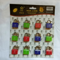 Cadenas en fer durable, revêtement plastique, petit cadenas latéral en laiton, déverrouillage par clé, antivol