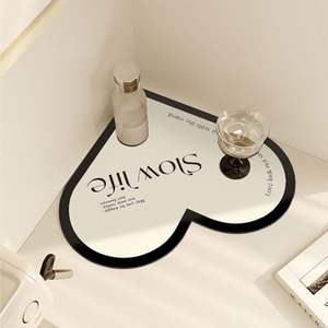 Alfombrilla de Cocina Arqueada Slow Life, Ovalada, de Poliéster Absorbente, Protector de Encimera, 30x40cm, Estilo Cremoso - Product Image 4