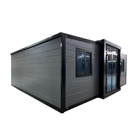 Maison conteneur modulaire préfabriquée portable à installation rapide, avec structure en acier galvanisé pliable et panneaux sandwich EPS ignifuges