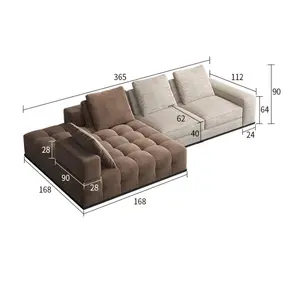 Italiano Lawrence design minimalista moderno sofás sala mobiliário secional tecido modular sofá conjunto