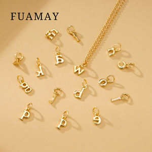 مجوهرات فواماي البسيطة الفضية اللامعة ، دلايات حروف أولية ، معلقات أبجدية لشخصية لصنع ديي - Product Image 1