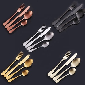 Cheap Price Luxury Nordic Hot Selling Stainless Steel Gold Color <b>Flatware</b> Sets for Restaurant Hotel - Product Image 5