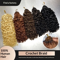 Extensions de cheveux au crochet bouclés style birman, 100 % cheveux humains vierges, peuvent être teints et permanentés, texture naturelle, pour tressage