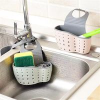 Égouttoir de lavabo robuste et antirouille pour cuisine, salle de bain, comptoir, buanderie, support à ventouse pour savon et éponge, organisateur de rangement pour évier