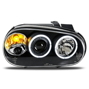 Conjunto de Faros Delanteros para Volkswagen Golf 4 04-08, Modificados con Lentes LED, Luces de Circulación Diurna Angel Eyes, Intermitentes - Product Image 3