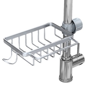 طبقة واحدة قائمة نوع معدني صنبور المطبخ رف التخزين بالوعة غسل الصحون الخضار الصلب الكرة الاسفنج استنزاف رف سهل - Product Image 5