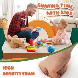 Jungle Theme <b>Kids</b> <b>Sofa</b> Set With Cushions And Building Blocks For Indoor Playground Child Use - Product Image 5