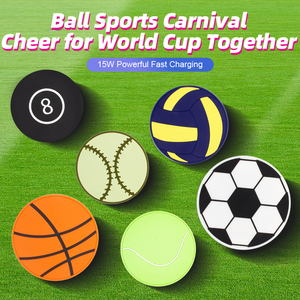 CustomLogo a forma di calcio accessori per telefono caricabatterie Wireless 10W 15W ricarica rapida Pad caricabatterie Wireless - Product Image 3