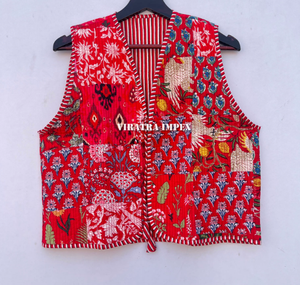 Kimono abierto frontal a rayas, chaqueta acolchada Vintage hecha a mano, chaqueta acolchada de algodón, ropa de mujer - Product Image 1