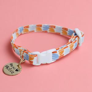 Collar de Perro de Algodón Elegante y de Lujo, Talla XS, Personalizado con Estampado de Moda, Duradero, Cómodo, Ajustable, Suave, con Cierre de Hebilla Ligero - Product Image 1