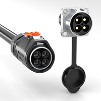 Connecteur d'alimentation circulaire MJ32 à 4 broches 80A 600V en alliage de cuivre IP67 étanche à verrouillage rapide pour les connexions de câbles de batteries ESS