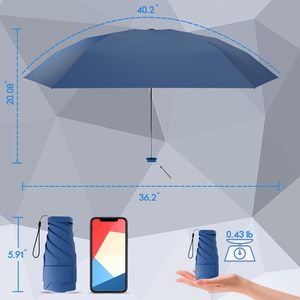 Paraguas de bolsillo ligero personalizado al por mayor con material de logotipo diseño moderno para viajes paraguas plegable manual para lluvia 5 - Product Image 2