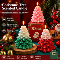 Vela Aromática 3D con Forma de Árbol de Navidad, Caja de Regalo de Lujo, Decoración Navideña para Mesa, Vela Perfumada, Regalo de Navidad para el Hogar