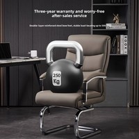 Chaise de bureau ergonomique pivotante en cuir véritable, chaise de patron confortable pour la maison, le bureau et les conférences