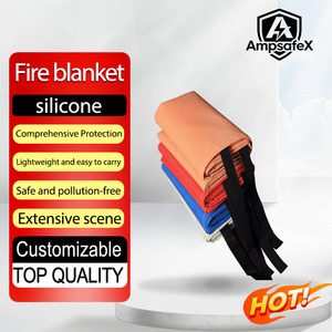 Couverture anti-feu double face en silicone 1m*1m, résistante à la chaleur, en fibre de verre caoutchoutée, couverture de sécurité d'urgence - Product Image 1