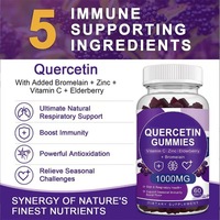Vente en gros usine – Gommes exclusives de quercétine naturelle saveur myrtille, 60 unités, soutien immunitaire, vitamine C, zinc, pour adultes – Meilleures ventes