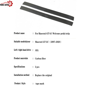 Plaque de seuil de porte en fibre de carbone véritable pour Maserati GT GTS GranTurismo <span class=keywords><strong>GranCabrio</strong></span> <span class=keywords><strong>MC</strong></span> 2007-2020, protection d'entrée, garniture intérieure - Product Image 6