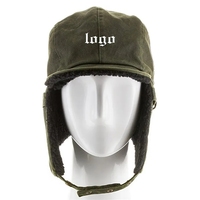 Alta calidad personalizado plano Cordero oreja solapa espuma aviador sombrero piloto sombrero bordado logotipo gorra de béisbol