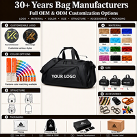 Sac de sport convertible 3-en-1 OEM avec compartiment à chaussures indépendant, logo personnalisé, poignée de transport et sangles dissimulées