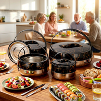 Ensemble de boîtes alimentaires isothermes en acier inoxydable de qualité supérieure, 4 pièces, grande capacité, boîte à lunch en forme de kaki, boîte de rangement pour usage quotidien