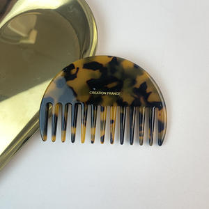 Kinling personalizzato Retro carino temperamento geometrico semplice pettine per parrucchieri acetato semicircolare - Product Image 4