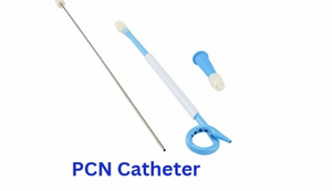 สายสวนระบายน้ำอักเสบแบบ Pigtail พร้อมระบบล็อค PU สีฟ้าขาว อุปกรณ์การแพทย์ - Product Image 3