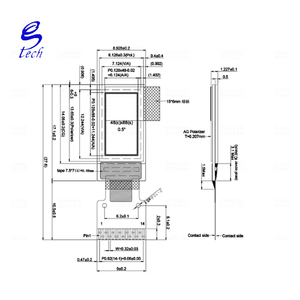 คุณภาพสูง 0.5 นิ้ว TFT COG OLED หน้าจอคริสตัลเหลว CH1115 128x64 จอแสดงผล 48x88 หน้าจอสีเดียวอินเทอร์เฟซ IIC/I2C - Product Image 3