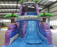 Toboggan aquatique gonflable haut de gamme avec piscine rebondissante détachable pour événements d'entreprise et journées familiales, installation rapide