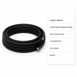 Cable de Cobre Estañado con Aislamiento XLPE de 6AWG 16mm2, Resistente a los Rayos UV, para Exteriores, para Baterías de RV, Caravanas, Sistemas Solares, Conexión CC, Alta Temperatura - Product Image 6