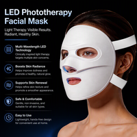 Masque facial LED infrarouge 850 nm pour usage domestique, rajeunissement de la peau par photons, anti-rides, éclaircissant, réparation des peaux abîmées, masque de beauté