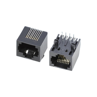 Interface réseau GLGNET MIC24111-0108, connecteur RJ45 femelle modulaire 1x1 port Ethernet 100Base-T 8 broches pour carte PCB avec LED