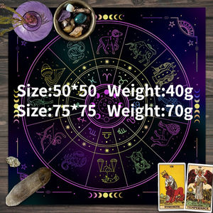 Tovaglia dei tarocchi in tessuto mistico fatto a mano tripla luna Design zodiacale decorazione dell'altare spirituale per i rituali di divinazione costellazione - Product Image 6