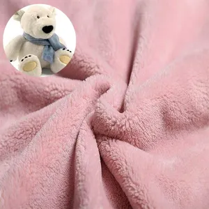 super soft polyester velboa plush fabric plush toy fabric long pile and short pile 1MM 3MM toy bear blanket fabric