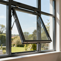 Fenêtre à auvent en verre double vitrage givré à rupture de pont thermique moderne Beigeman, insonorisée, isolation thermique pour villa, vue extérieure