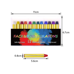 Venta caliente 12 colores Safe Kids Face Body Painting Sticks Crayones Lavable Halloween Face Paint Crayon para maquillaje - Product Image 3