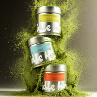 Boîte à matcha ronde sur mesure, en fer blanc de qualité alimentaire, hermétique et opaque, pour le stockage de poudre de matcha, coffret cadeau, emballage recyclable