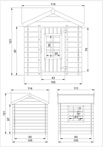 Timbela โรงละครไม้ W111 x D114 x H121ซม. บ้านเด็กเล่นสวนบ้านพักฤดูร้อนกระท่อม M570R-1สวนห้องสวนสำหรับ