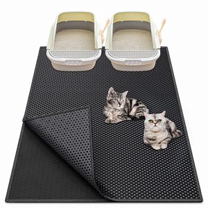 Extra <b>Large</b> XL Honeycomb Double Scatter Control Layer Urine & Waterproof Cat Litter Trapping <b>Mat</b> - Product Image 1