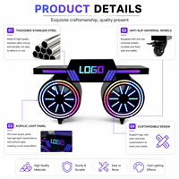 Mesa de DJ Inflable con Soporte para Luces, Podio de DJ Plegable con Logotipo Personalizado, Iluminación RGB, Equipo de DJ Portátil Resistente