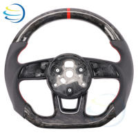 Volant de direction en fibre de carbone forgée, chauffant et vibrant, pour Audi A3 A4 A4L S4 RS4 A5 S5 RS5 A6L A7 Q3 Q5 Q5L Q7