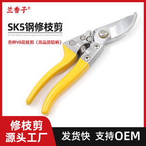 Basil Bypass Pruner 20-30 Mm Alloy Steel Blade Yellow Plastic Handle For Pruning Fruit Trees - Product Image 5