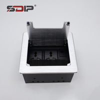 145*130 cepillo de aluminio Power Grommet debajo del escritorio Metal oculto salida multifuncional Oficina enchufes de mesa empotrados