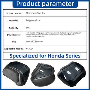 Vente directe d'usine SPD, boîte de rangement en PP de grande capacité 50L, boîte de rangement pour moto, montage rapide pour <span class=keywords><strong>Honda</strong></span> NC750X, boîte arrière - Product Image 5