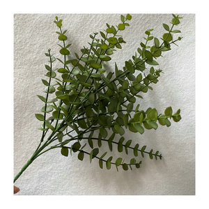 Lot de 20 tiges de plantes artificielles en plastique, peintes à l'huile, couleur <span class=keywords><strong>eucalyptus</strong></span>, fleurs artificielles, plante verte en pot - Product Image 5