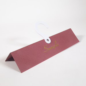 Display Hook Plastic Hanger Supplier Custom Gold Stamping <strong>Texture</strong> <strong>Paper</strong> Hanger for Fabric With Plastic Hook - Product Image 2