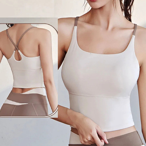 เสื้อชั้นในกีฬาแบบใหม่ปี 2024 สวยงาม สายไขว้หลัง เสื้อโยคะสำหรับผู้หญิง ชุดชั้นในออกกำลังกายพร้อมแผ่นรองใน เสื้อกล้ามวิ่งออกกำลังกาย เสื้อกีฬาแฟชั่น - Product Image 4