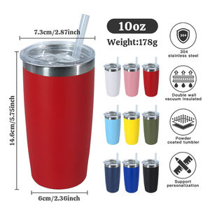 Gobelet de voyage <span class=keywords><strong>isotherme</strong></span> à double paroi en acier inoxydable avec revêtement en poudre de 10 oz, logo personnalisé, tasses à café pour voiture, <span class=keywords><strong>mug</strong></span> - Product Image 3
