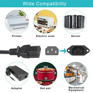Cordon d'alimentation pour ordinateur BSI UK Standard, 10A (IEC-320-C13 à BS-1363 prise UK), noir - Product Image 6