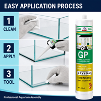 KAYSDAA Mastic silicone professionnel haute résistance pour aquarium, adhésif étanche puissant pour la construction de bacs à poissons et le collage de verre